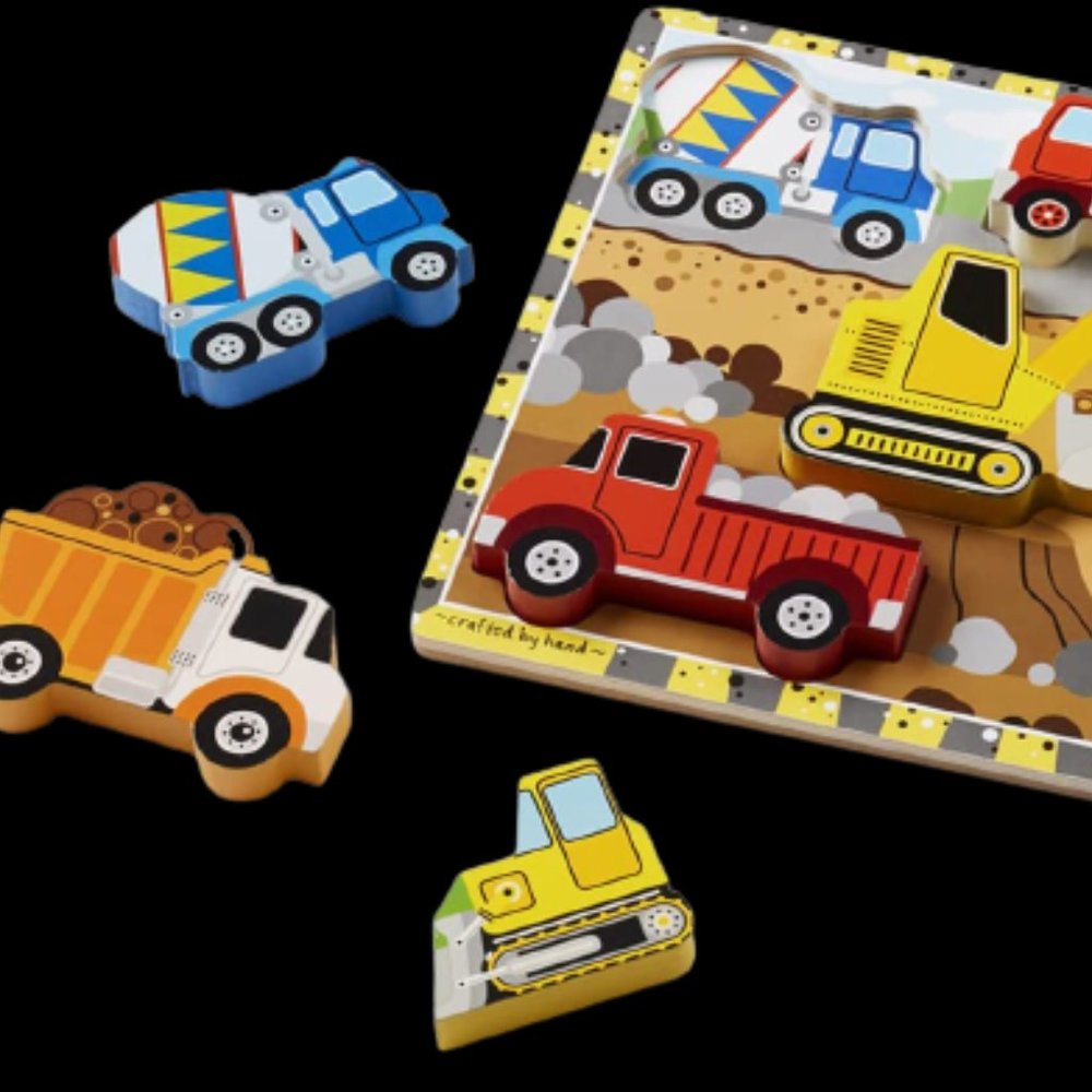 Melissa & Doug Construction Vehicles Wooden Chunky Puzzle  (6 pcs)